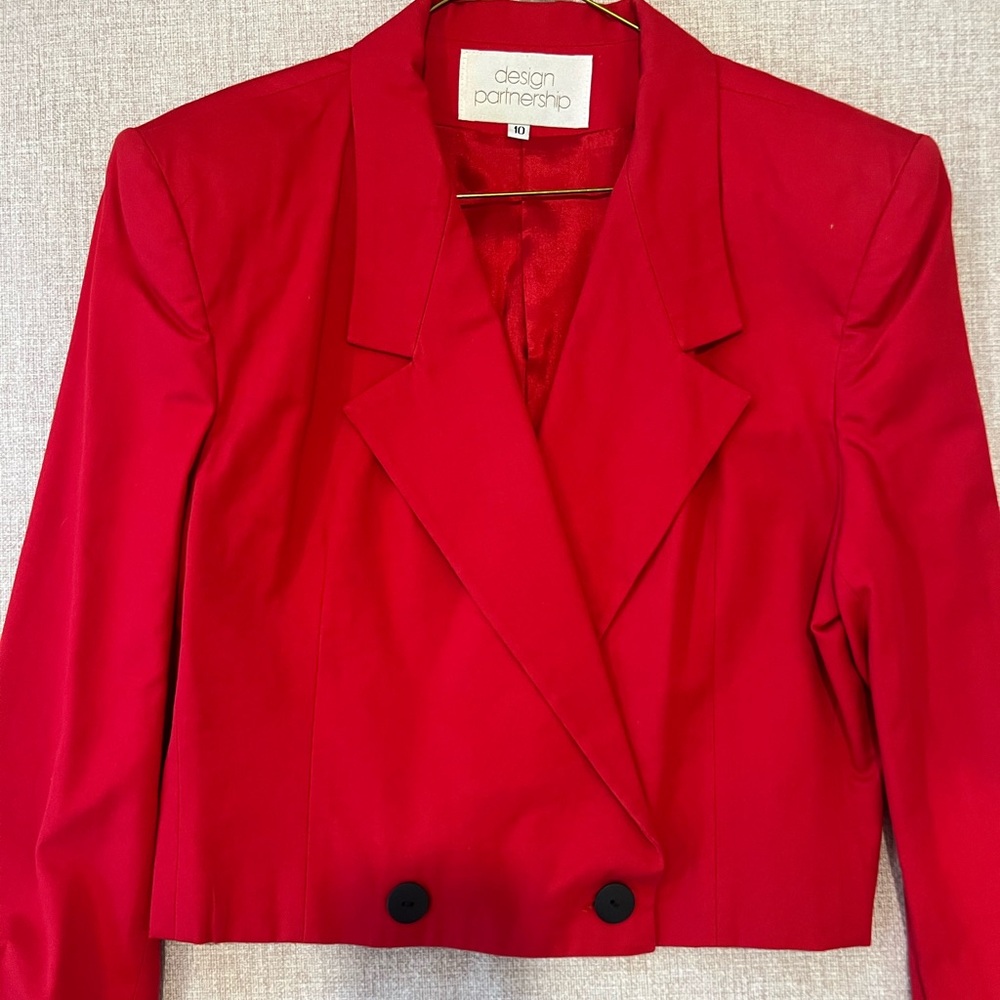 Red Worn Waist Blazer Size 10